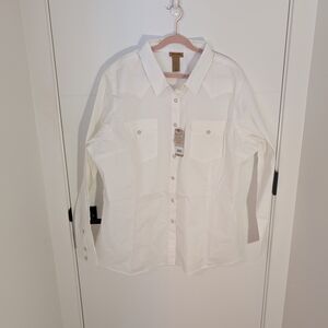 Wrangler Women’s White Western Snap Button Shirt – NWT – Size 3XL